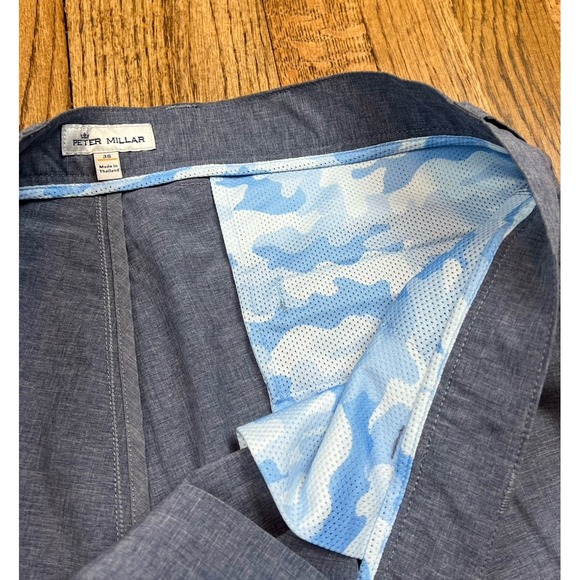 Peter Millar Golf Shorts Men's Sz 38 Salem Performance Crown Sport 9" Blue - Picture 3 of 6